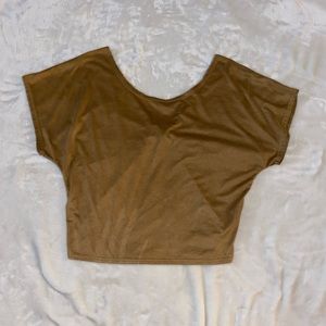 Small cropped short sleeve open back